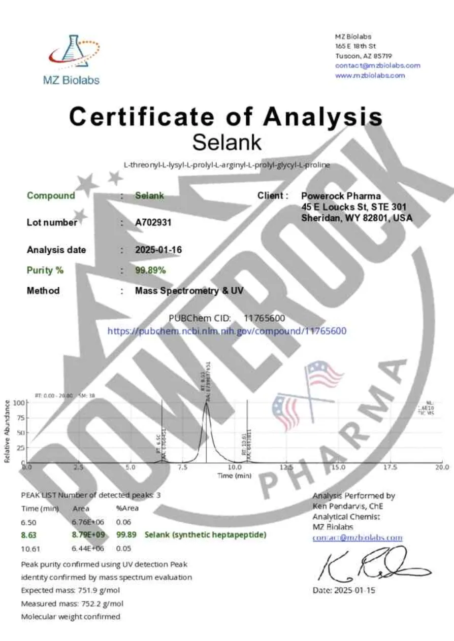 Chromatogram Selank
